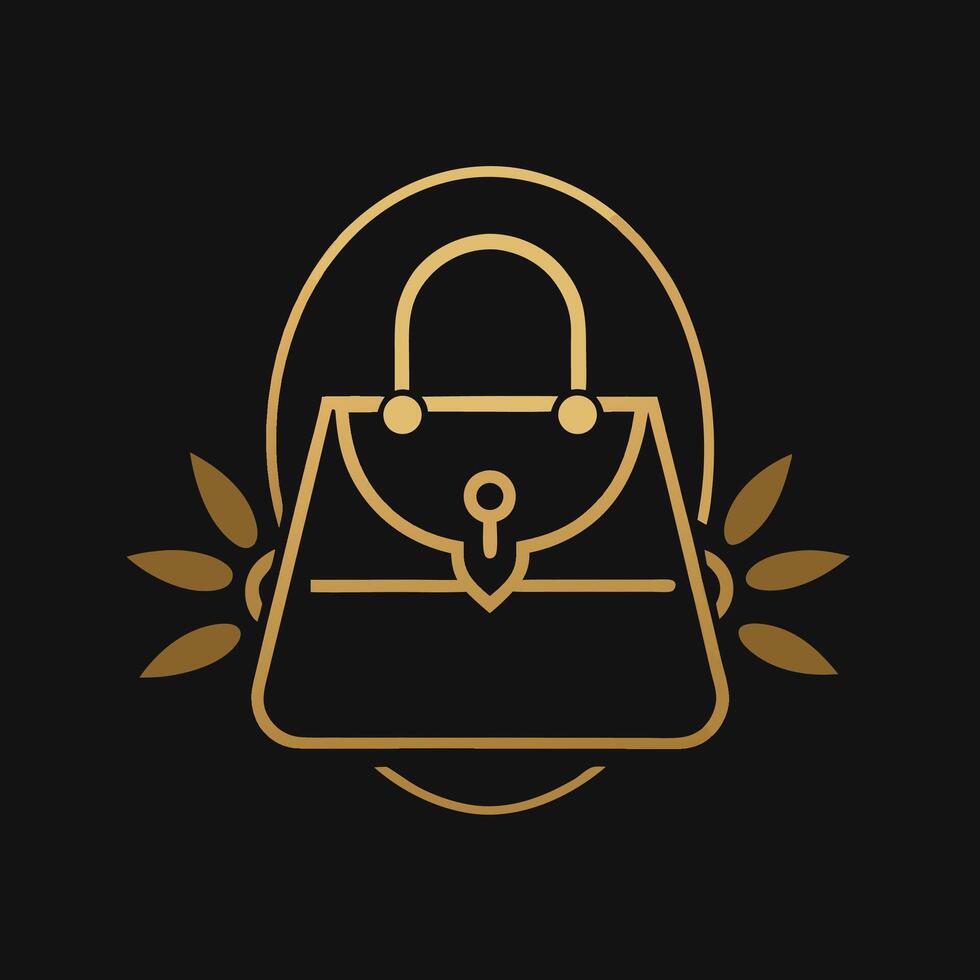 Sophisticated minimalist logo designed for a handbag designer showcasing elegance and style in a refined visual format vector