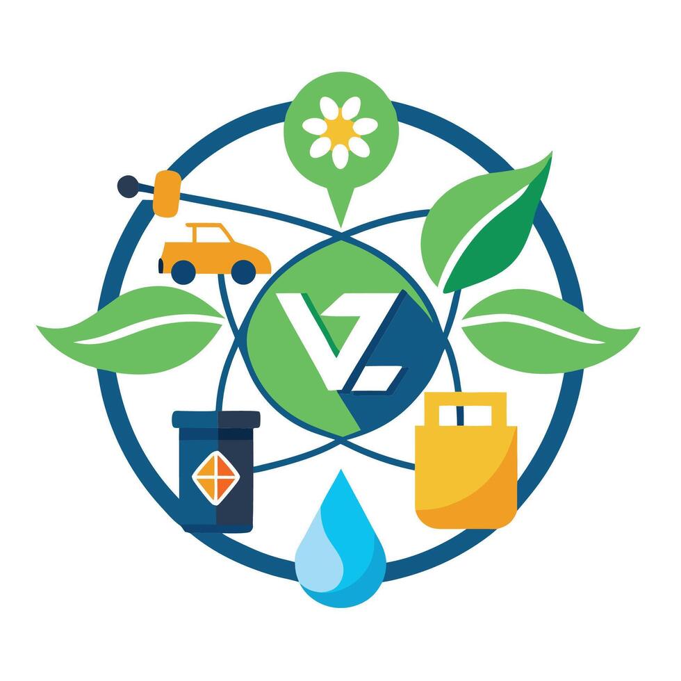 Modern logo designed for a zero waste packaging innovation promoting sustainability and eco-friendly practices in a contemporary style vector