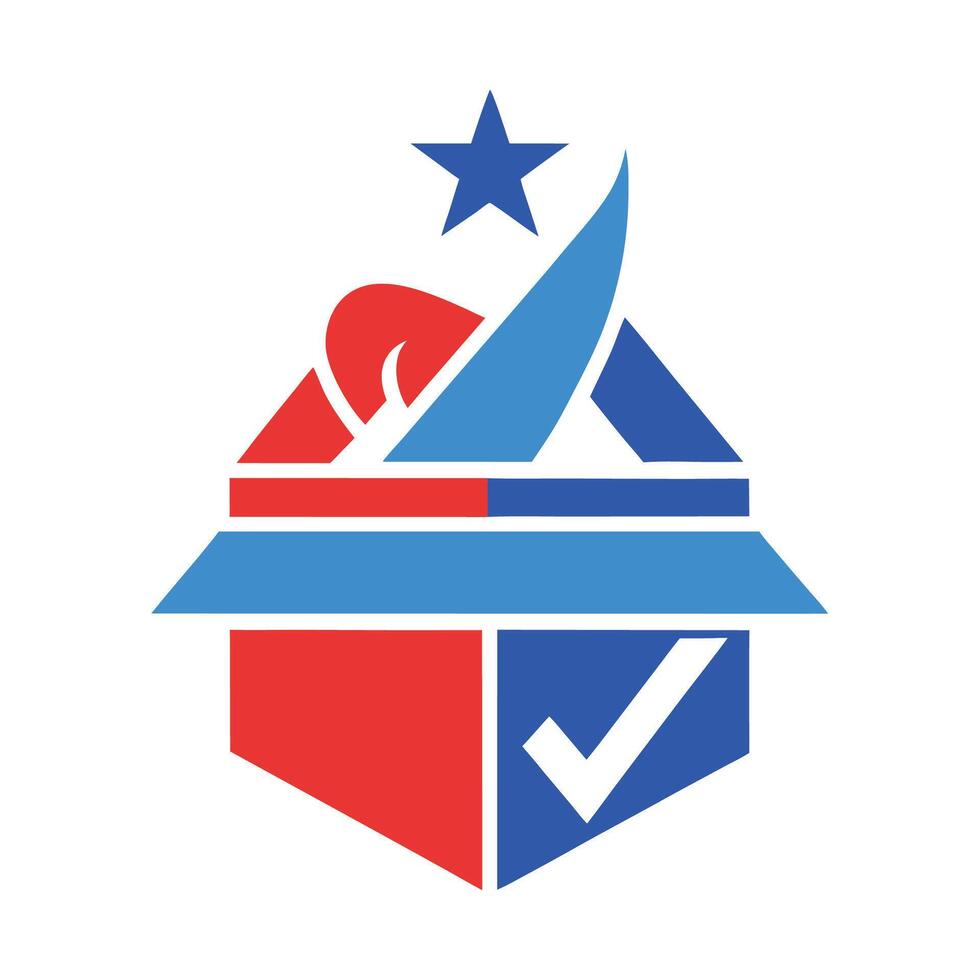 Democratic minimalist logo design representing electoral services with a focus on voting, community engagement, and civic participation in a modern aesthetic vector