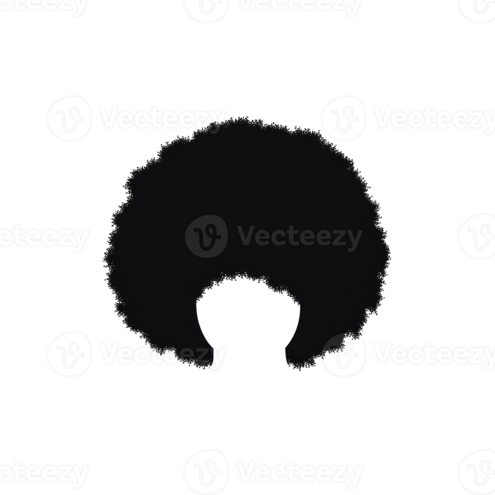 Stylized afro silhouette against a simple backdrop showcasing cultural identity and retro flair png