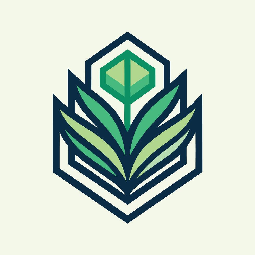 Minimalist logo design for a vertical farming startup showcasing sleek lines and green plant elements to represent innovation in sustainable agriculture vector