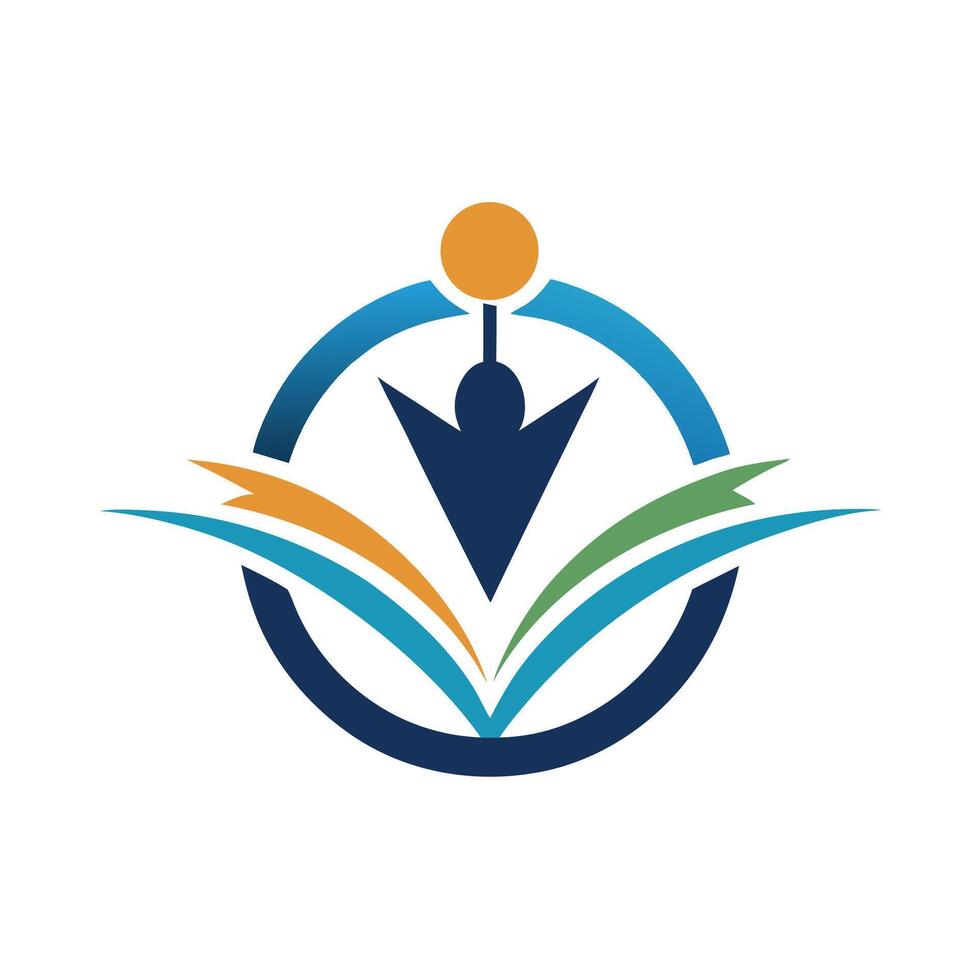 Strategic minimalist logo design for business consulting featuring an arrow and open book elements that signify growth and knowledge, suitable for modern corporate identity vector