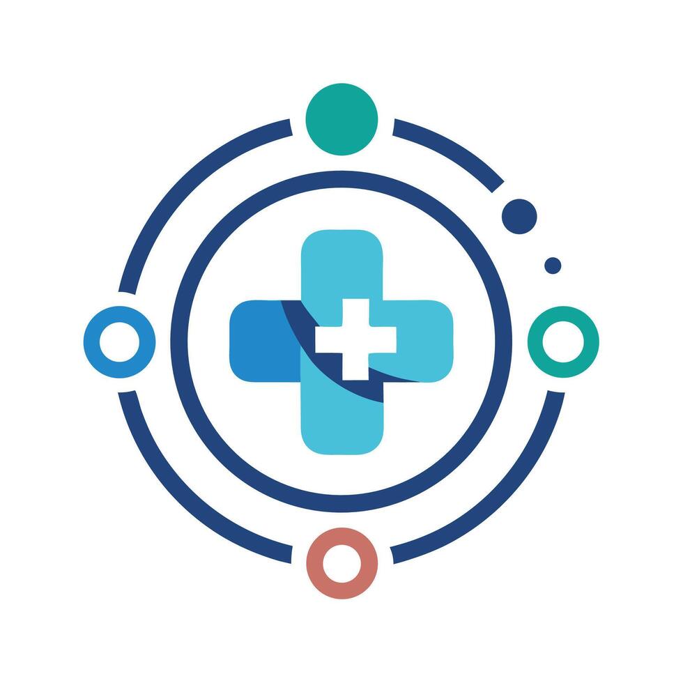 Minimalist logo design suited for healthcare applications highlighting simplicity and modernity while ensuring an approachable aesthetic for users in the medical field vector