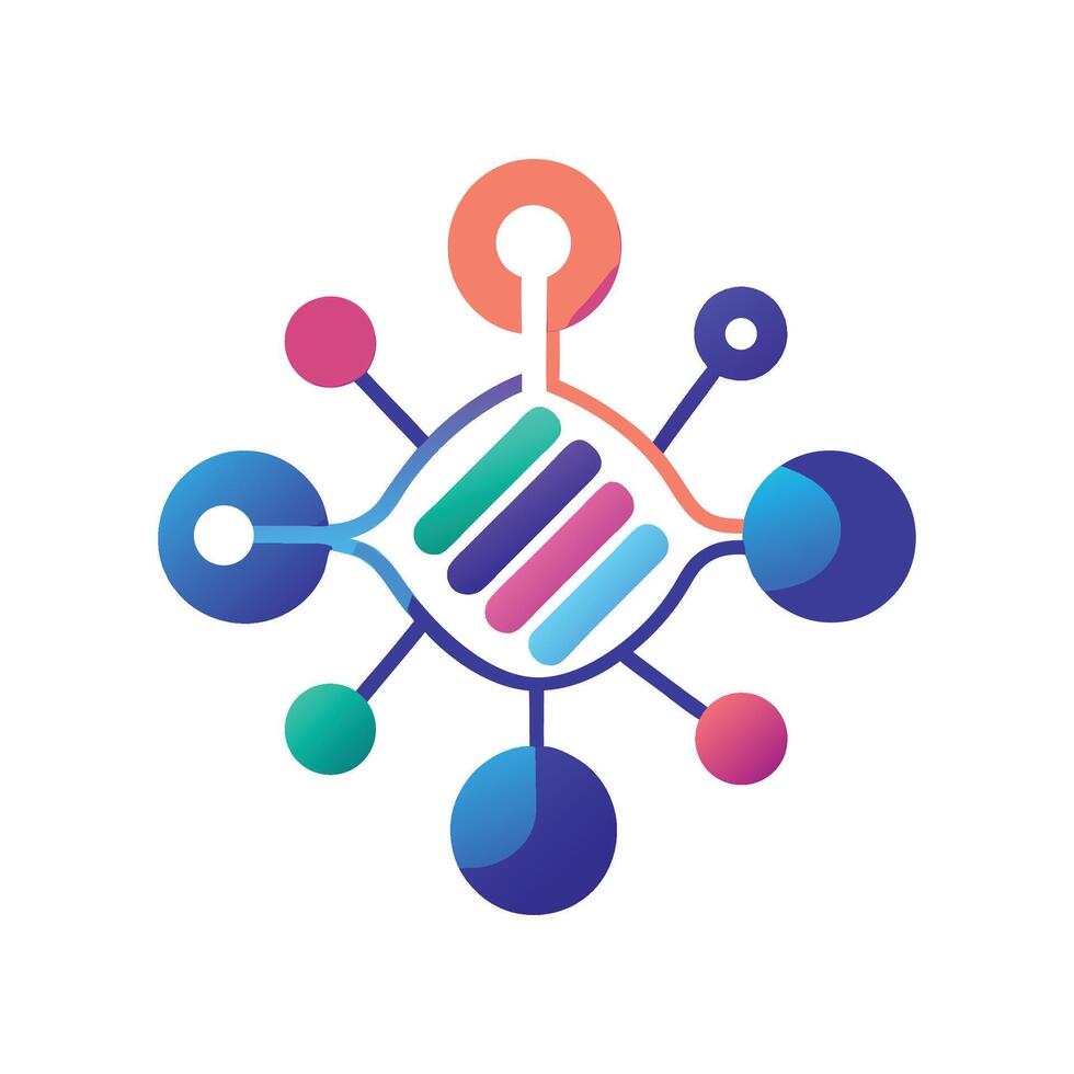 Minimalist logo representing a molecular diagnostics platform designed for modern healthcare and research environments, emphasizing clarity and innovation vector