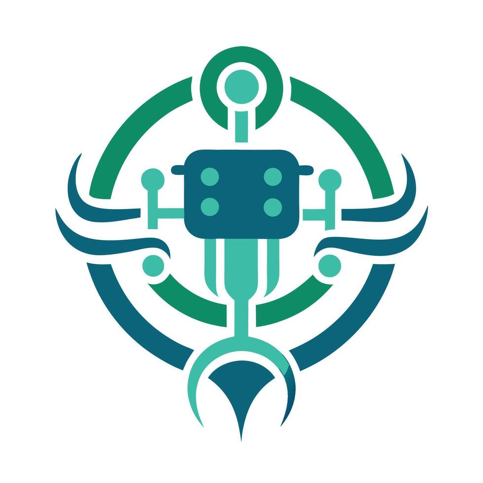 Simple and elegant logo design for a medical robotics service, conveying innovation and precision in healthcare technology with a modern approach vector