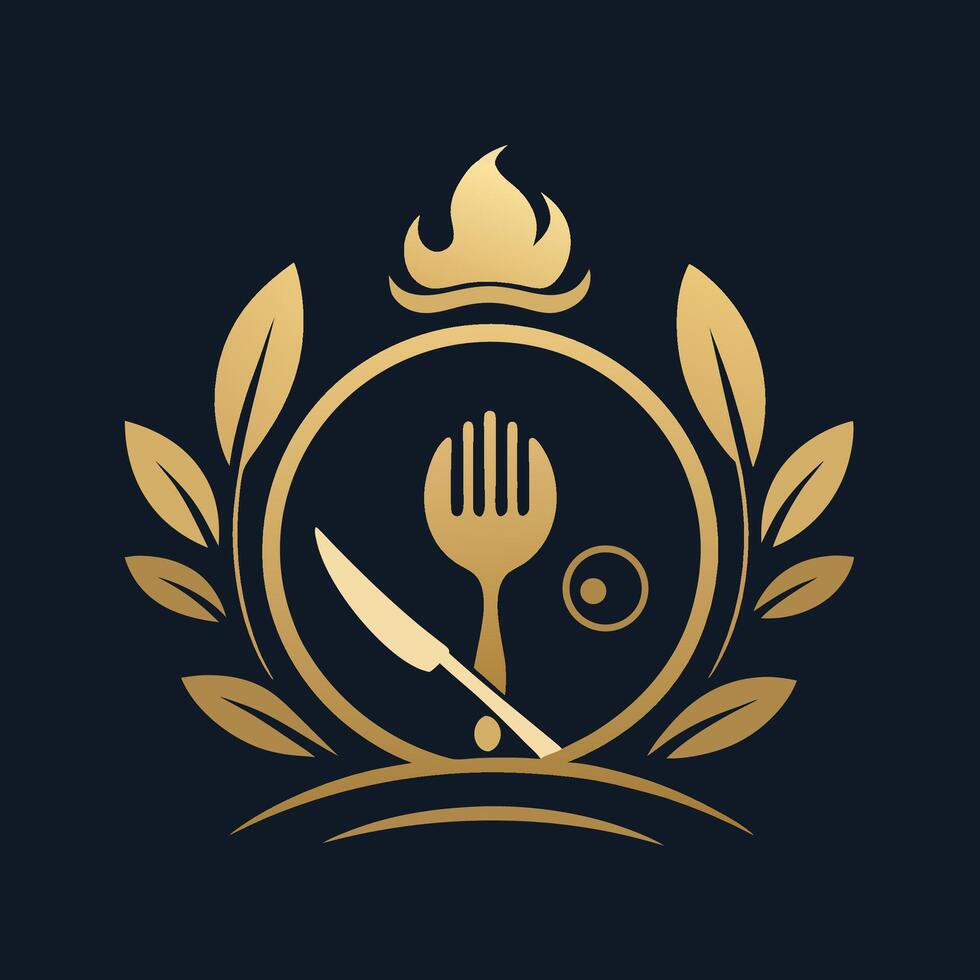 Elegant minimal logo design for a contemporary restaurant showcasing a unique dining experience with modern elements vector
