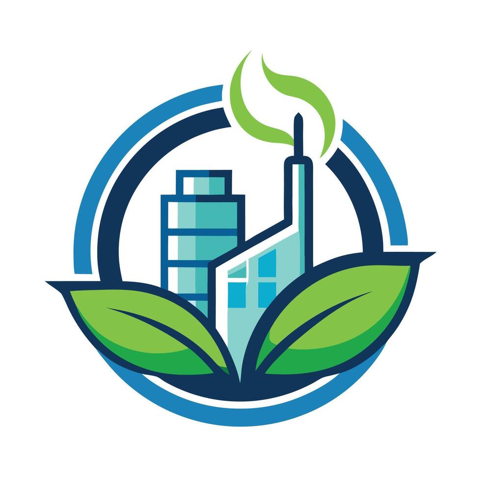 Modern logo representation for innovative carbon capture technology emphasizing sustainability and environmental stewardship vector