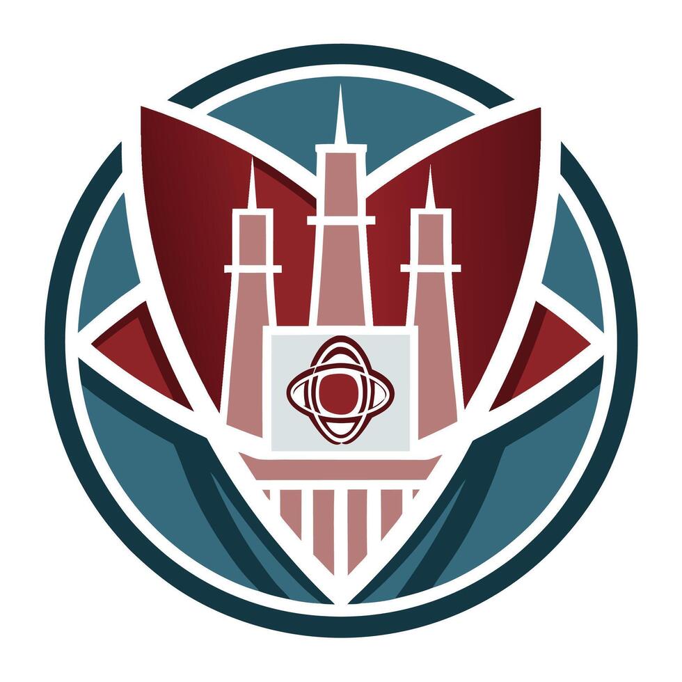 Elegant logo design featuring micro nuclear reactors with abstract shapes and colors that symbolize energy and technology in a modern style vector