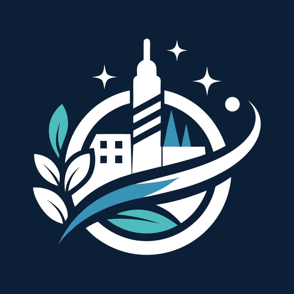 Elegant modern logo representing a space manufacturing company with minimalist design elements and a futuristic theme vector