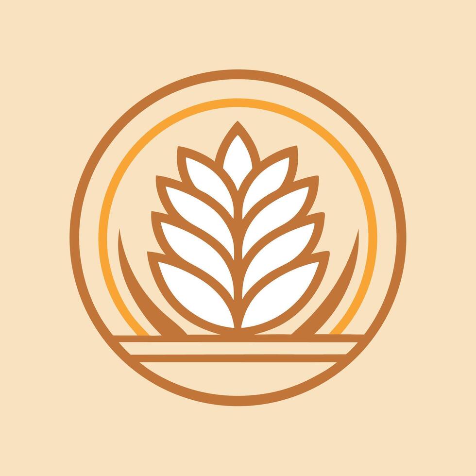 Artisanal minimalist logo design featuring a simple wheat motif perfect for a modern bakery aesthetic focusing on quality and craftsmanship vector
