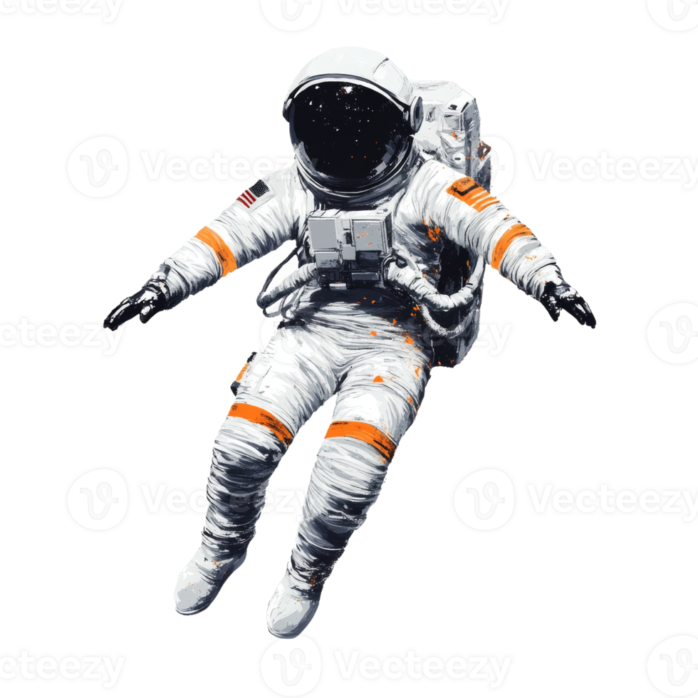 Astronaut's Solitary Journey Through the Celestial Void of Unending Space png