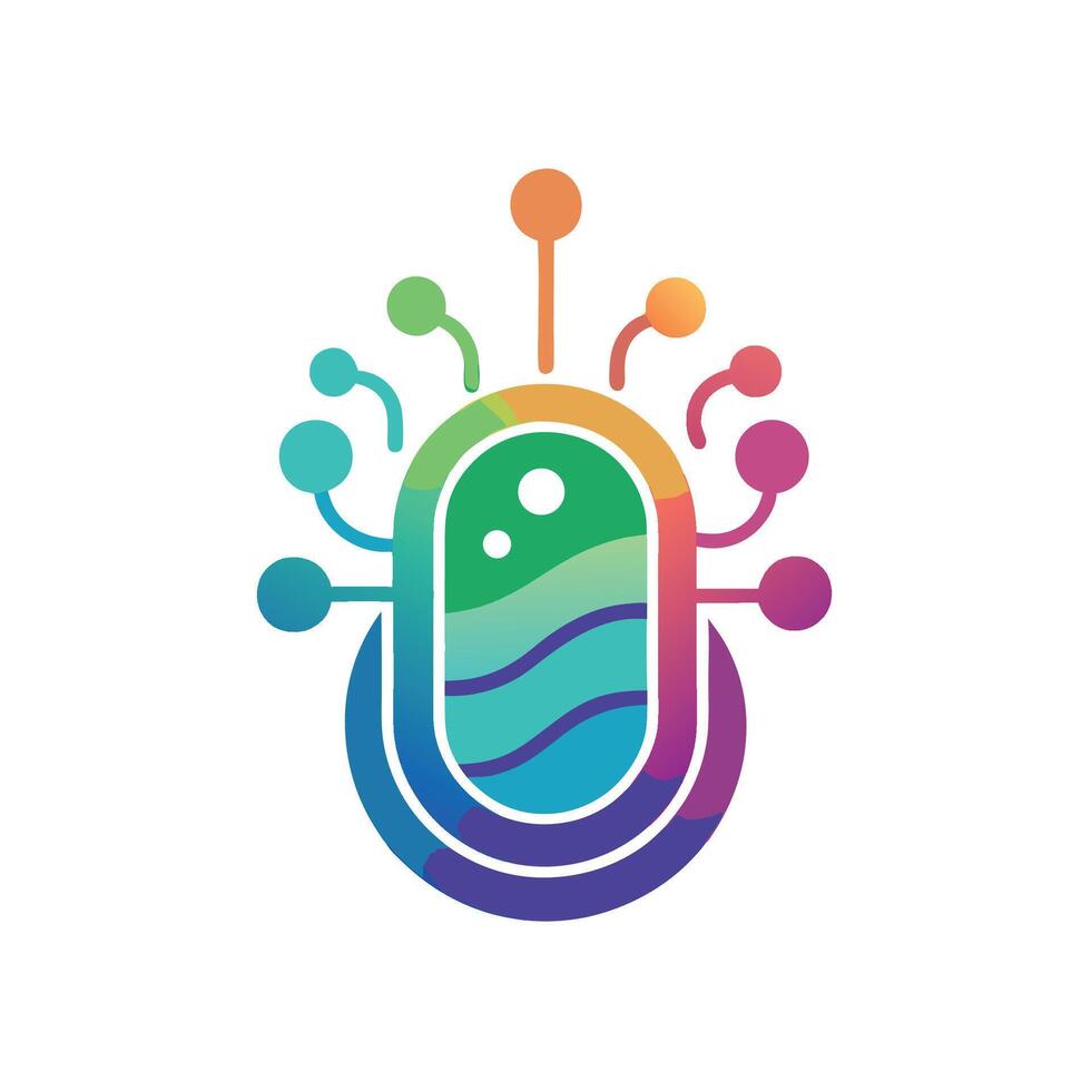 Minimalist logo design representing microbiome therapy platform emphasizing health and wellness through innovative technology vector