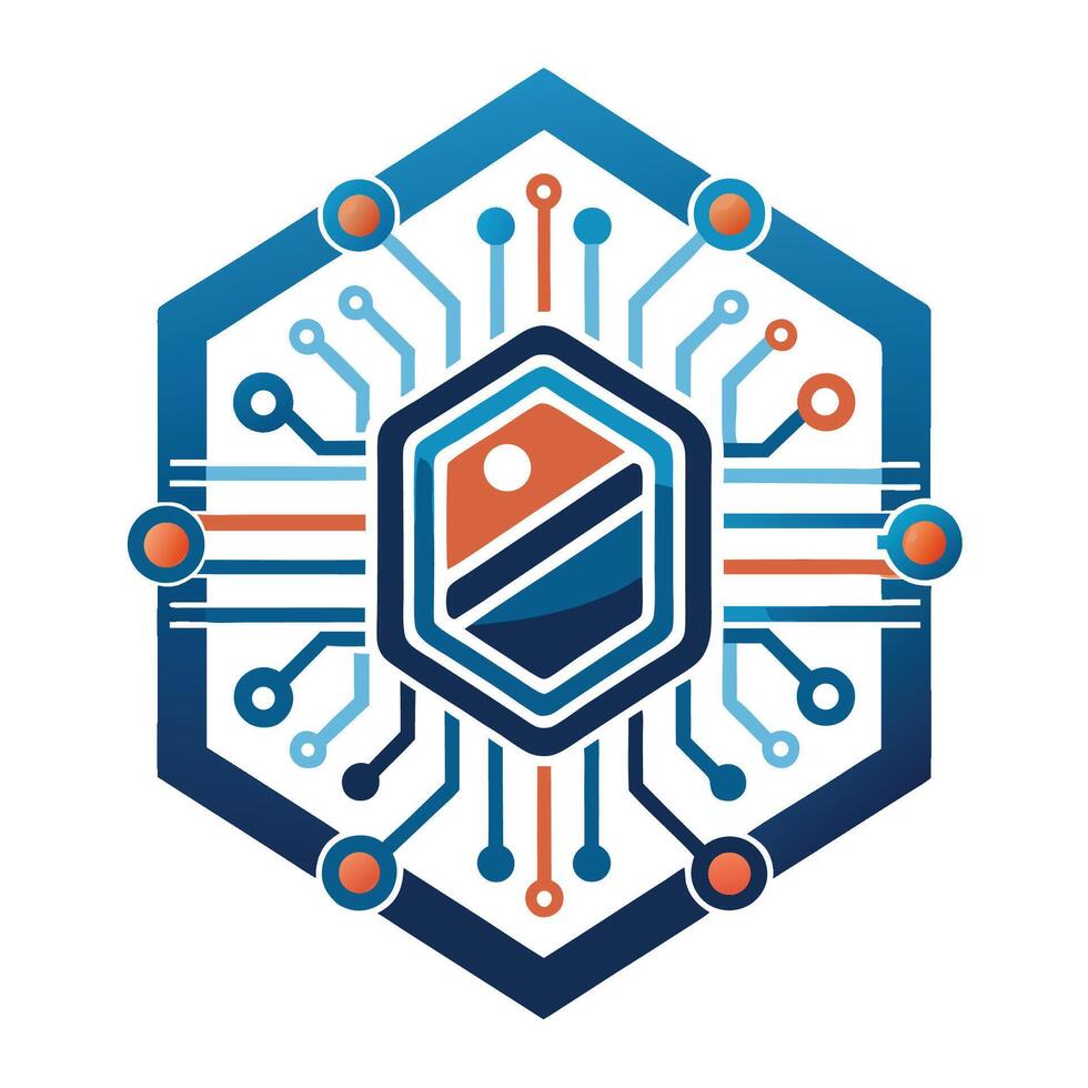 logo design representing an electronics manufacturer with a modern and innovative aesthetic featuring circuit elements vector