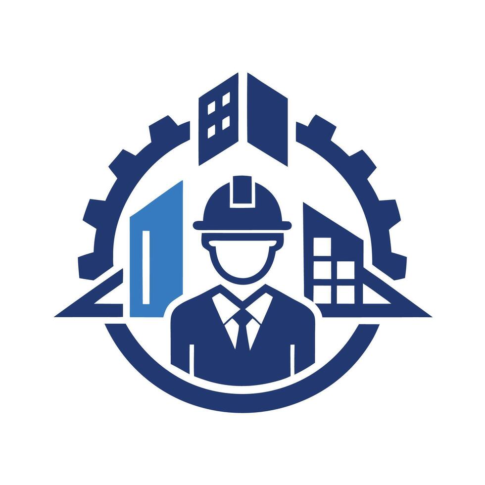 Reliable minimalist logo design for a general contractor showcasing construction elements and industry professionalism in a modern style vector