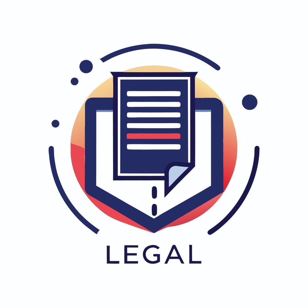 Stylish minimalist logo design representing legal documents with contemporary elements and clean lines for a modern legal practice vector