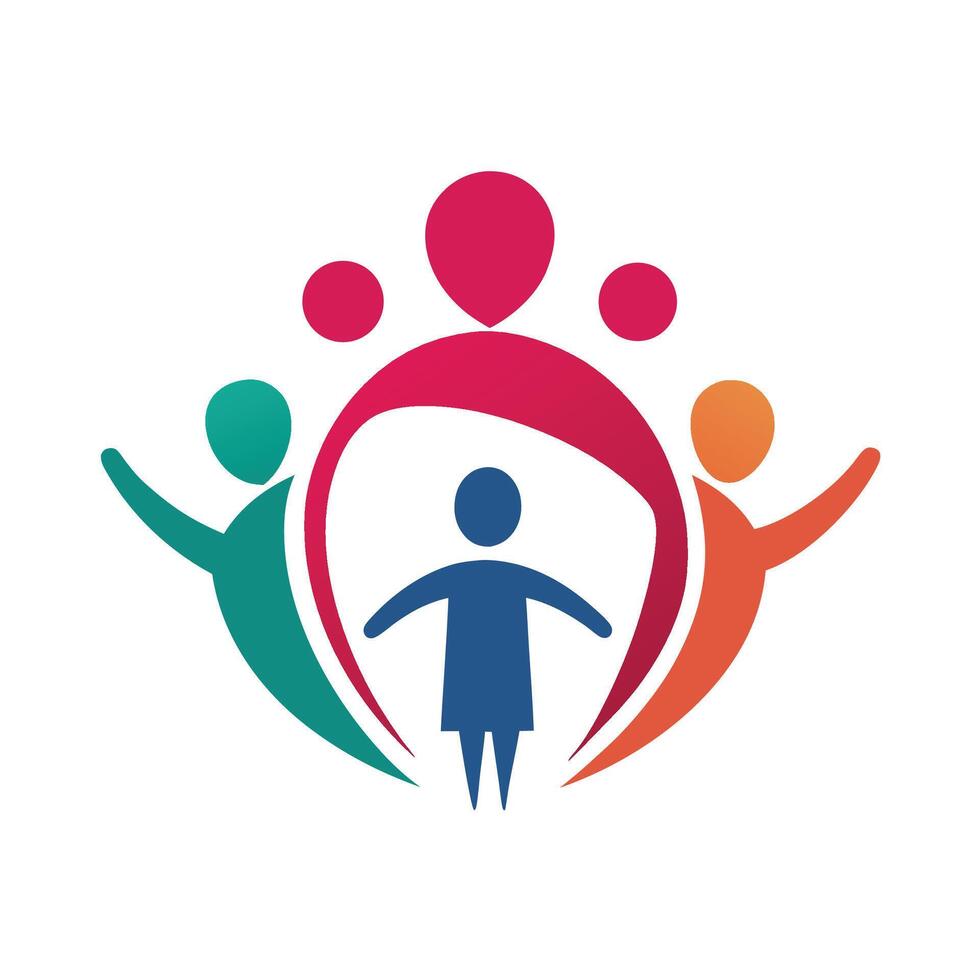 Supportive minimalist logo design representing a family law practice focusing on community, unity, and support for families navigating legal challenges in a compassionate manner vector