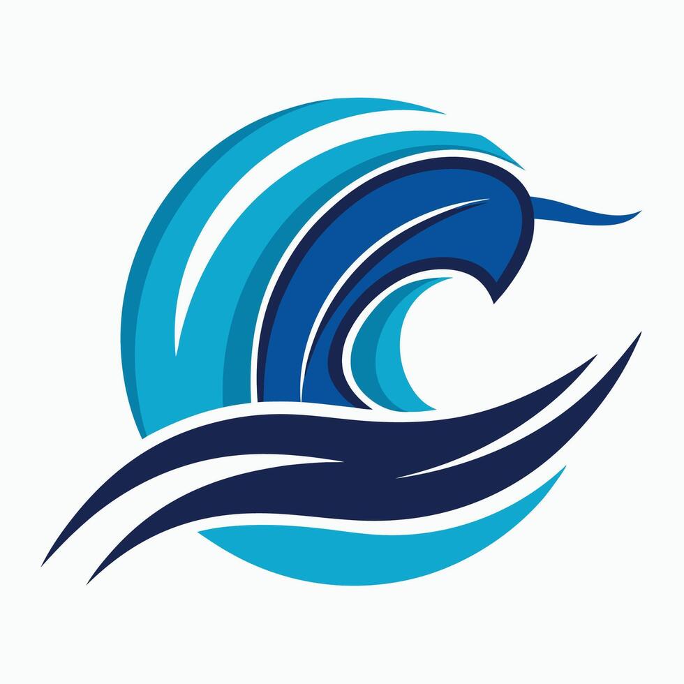 Fluid logo design featuring waves representing a vibrant swimming center dedicated to aquatic activities and water sports vector