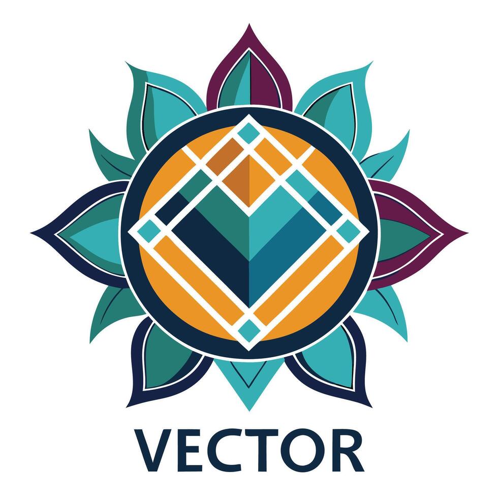 Textile logo representing a modern textile manufacturer with geometric patterns and vibrant colors designed for brand identity in textile industry vector