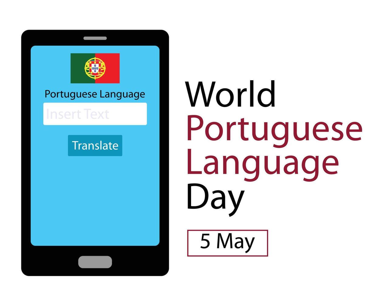 illustration graphic of online dictionary in smartphone application, perfect for international day, world portuguese language day, celebrate, greeting card, etc. vector