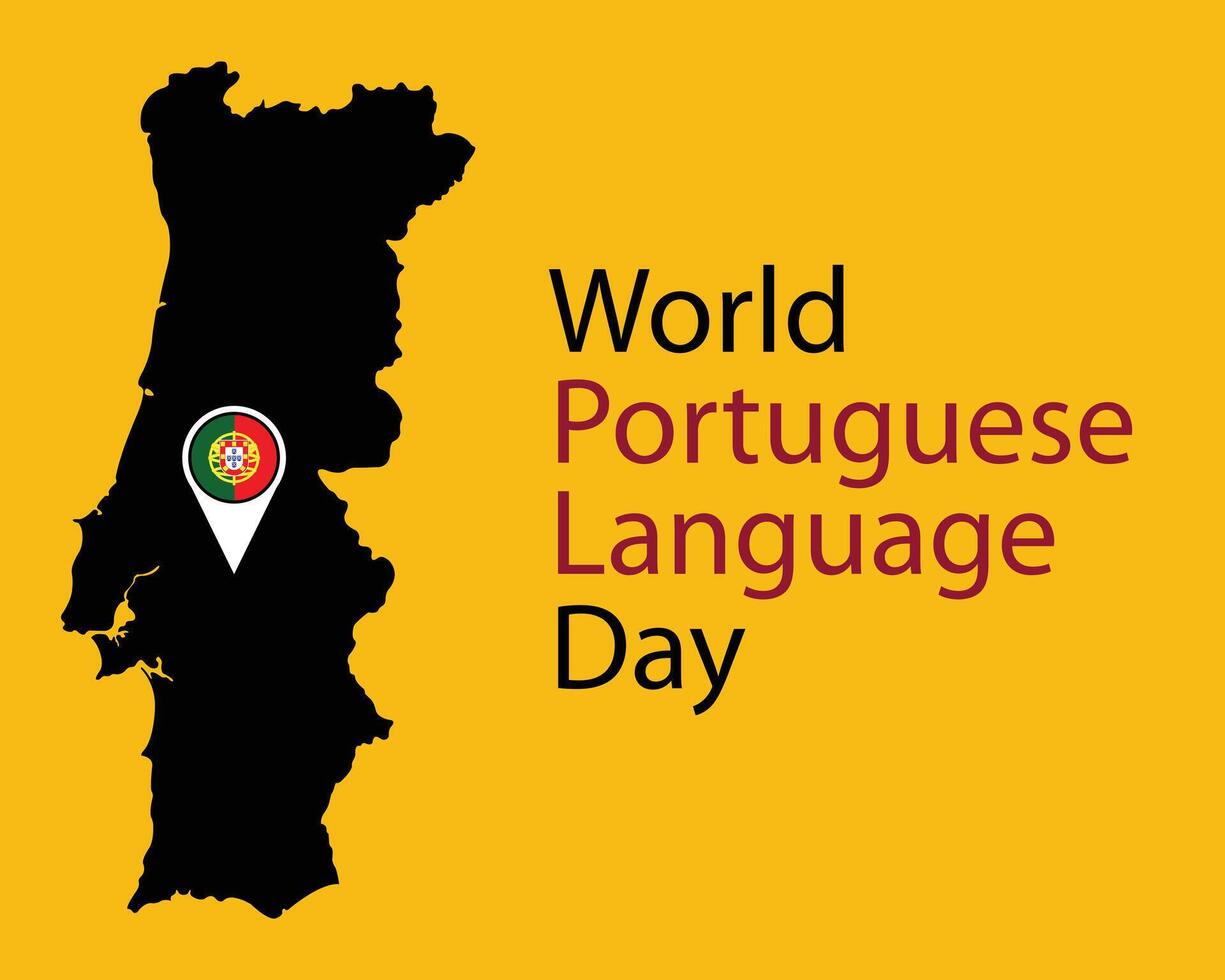 illustration graphic of portuguese map silhouette location, perfect for international day, world portuguese language day, celebrate, greeting card, etc. vector