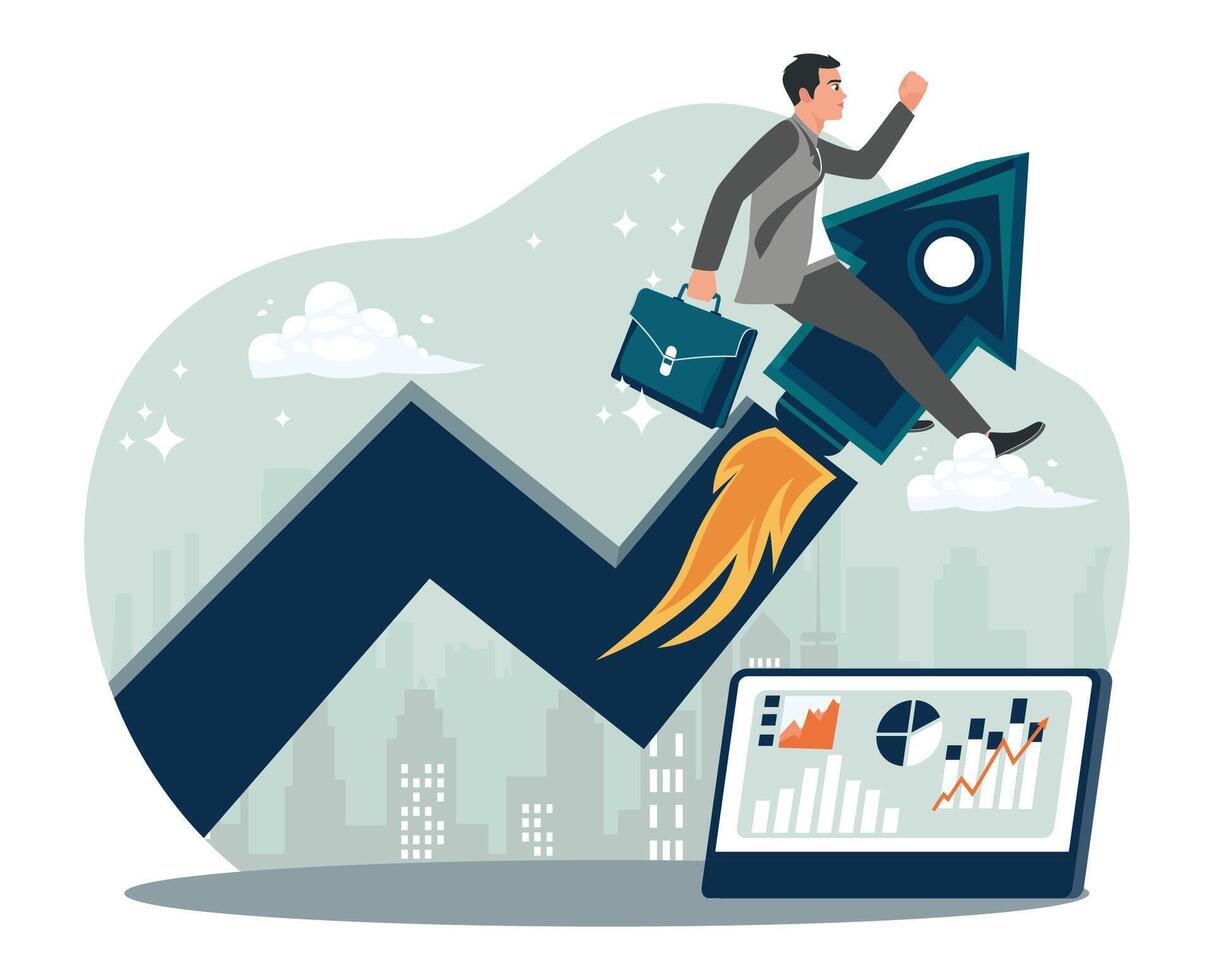 Business development to success and growing growth concept. vector