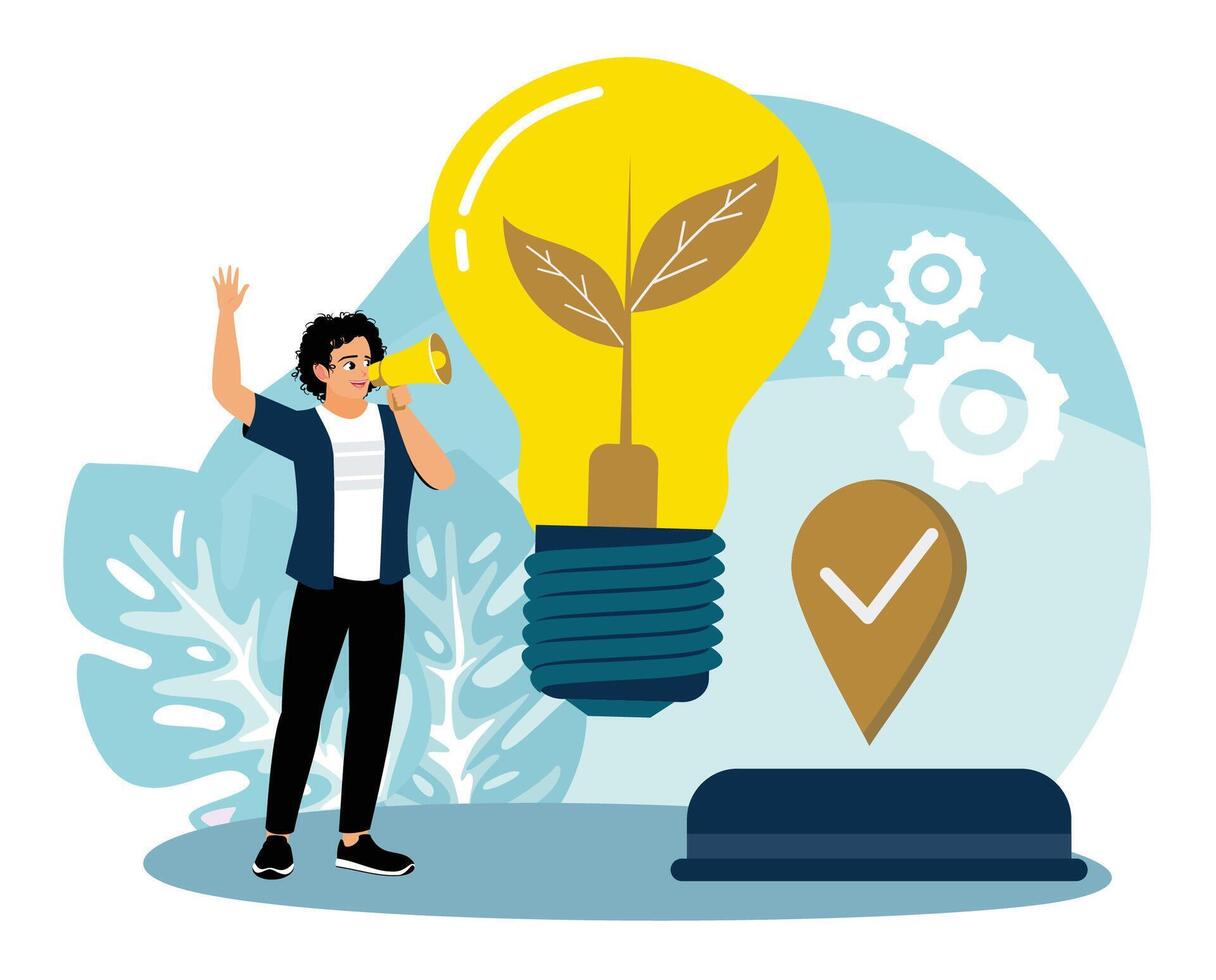 Innovative renewable energy concept with sustainability and collaboration. vector
