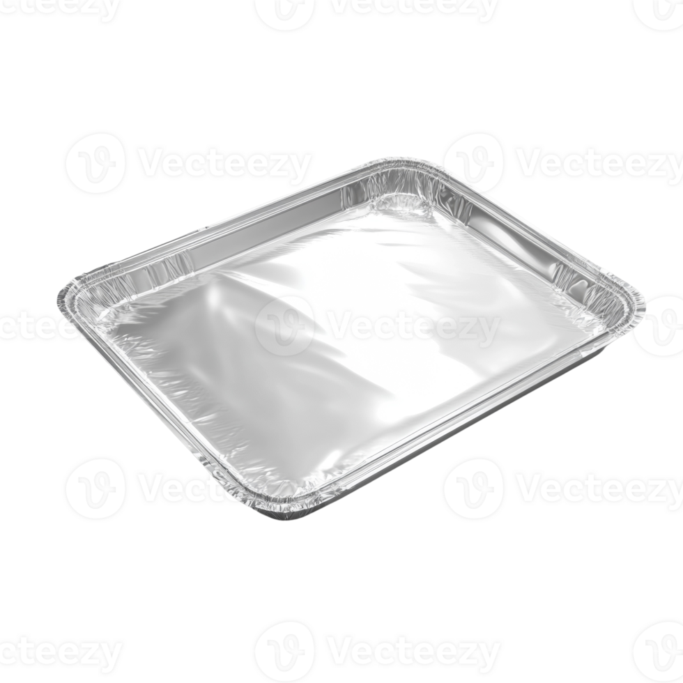 Rectangular aluminum tray, perfect for culinary preparations and baking needs png