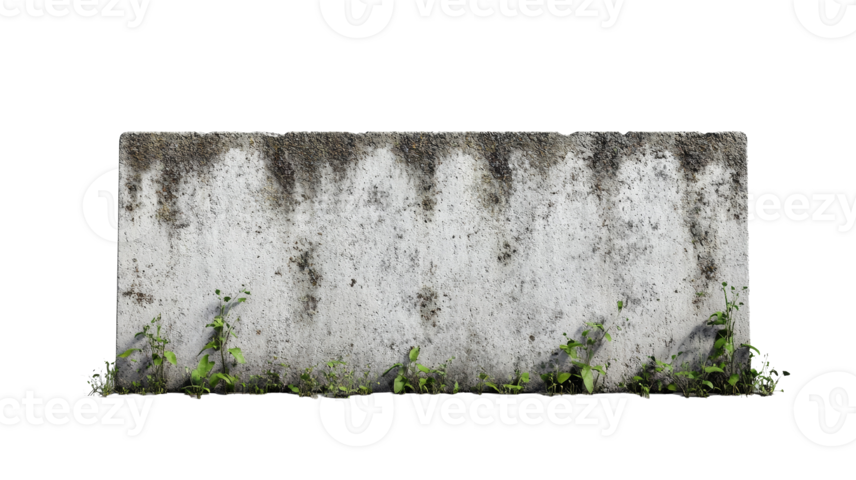 Weathered concrete barrier with moss growth adds a touch of raw texture png