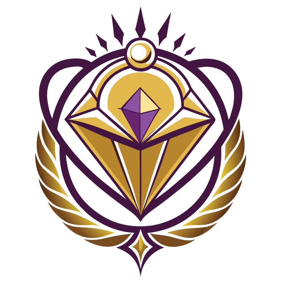 Elegant logo design for jewelry designer featuring a stylized gem with regal accents and an artistic layout suitable for modern branding vector