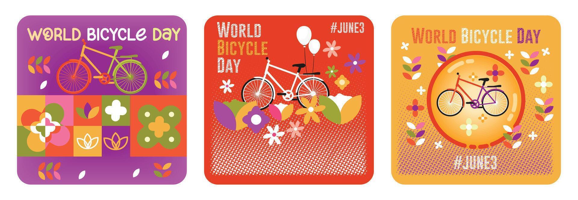 World Bicycle Day.the joy of cycling and sustainable transport. World bicycle day concept. vector