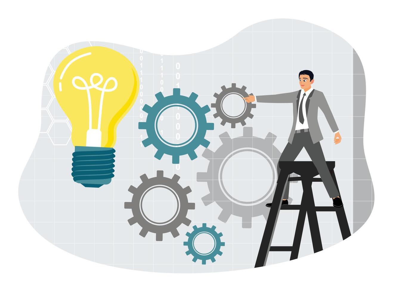Project progress or development to increase performance concept. vector