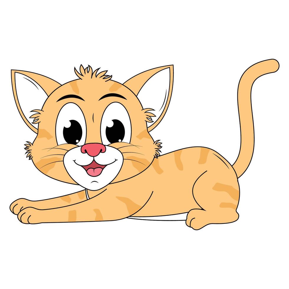 funny cat amimal cartoon illustration vector