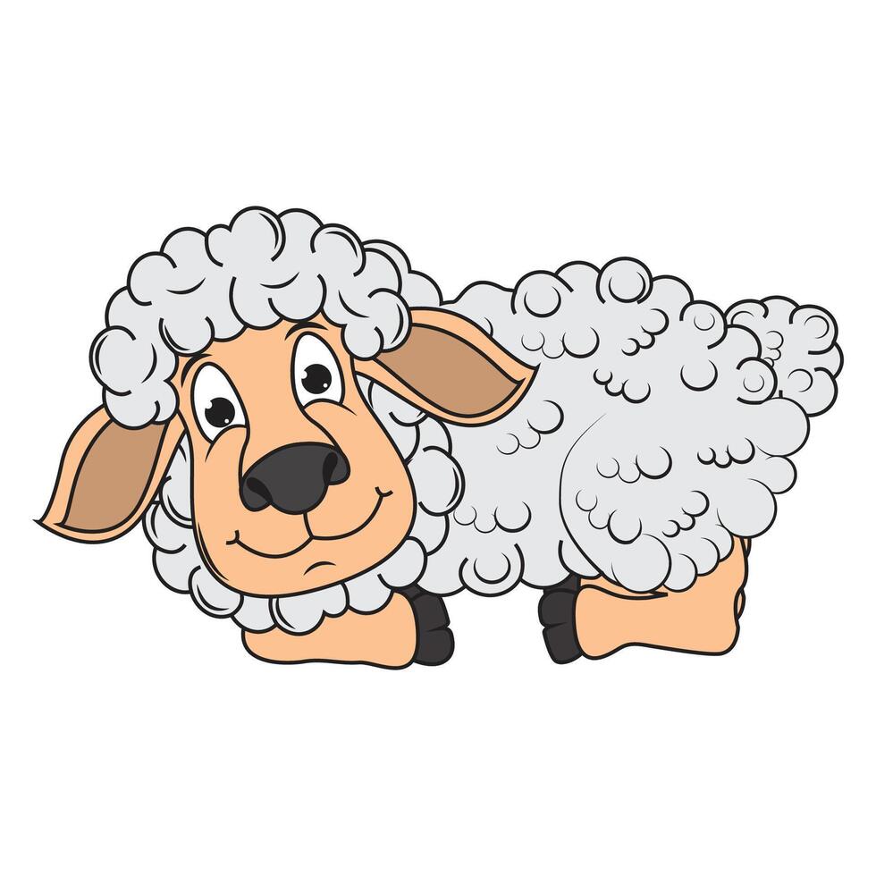 funny sheep cartoon vector
