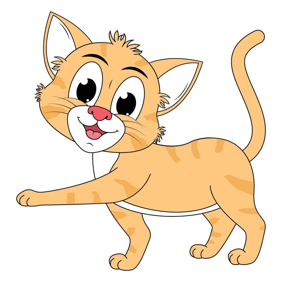 adorable cat animal cartoon design vector