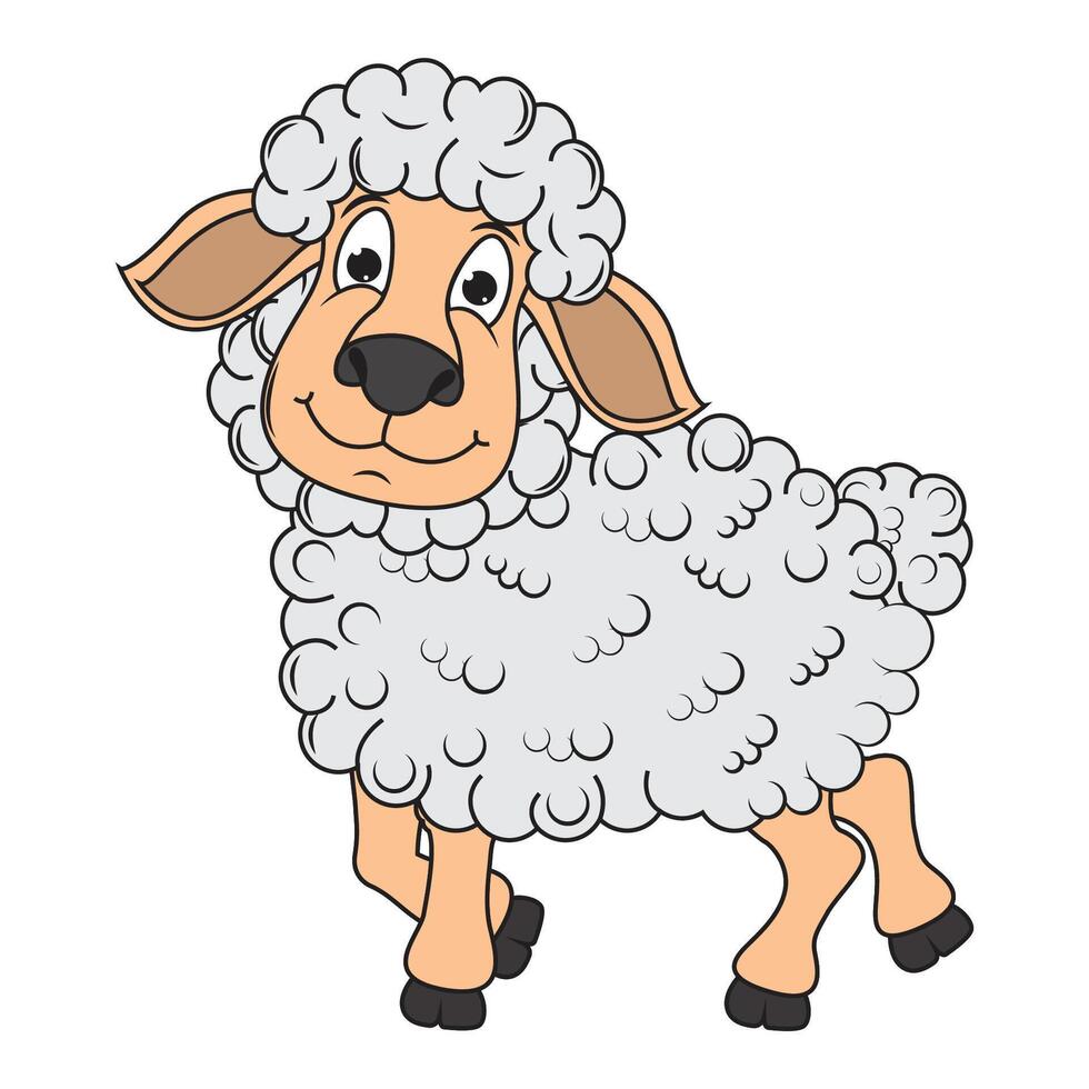 cute sheep cartoon design vector