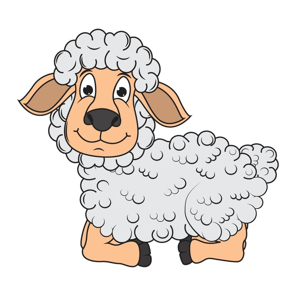 adorable sheep cartoon design vector