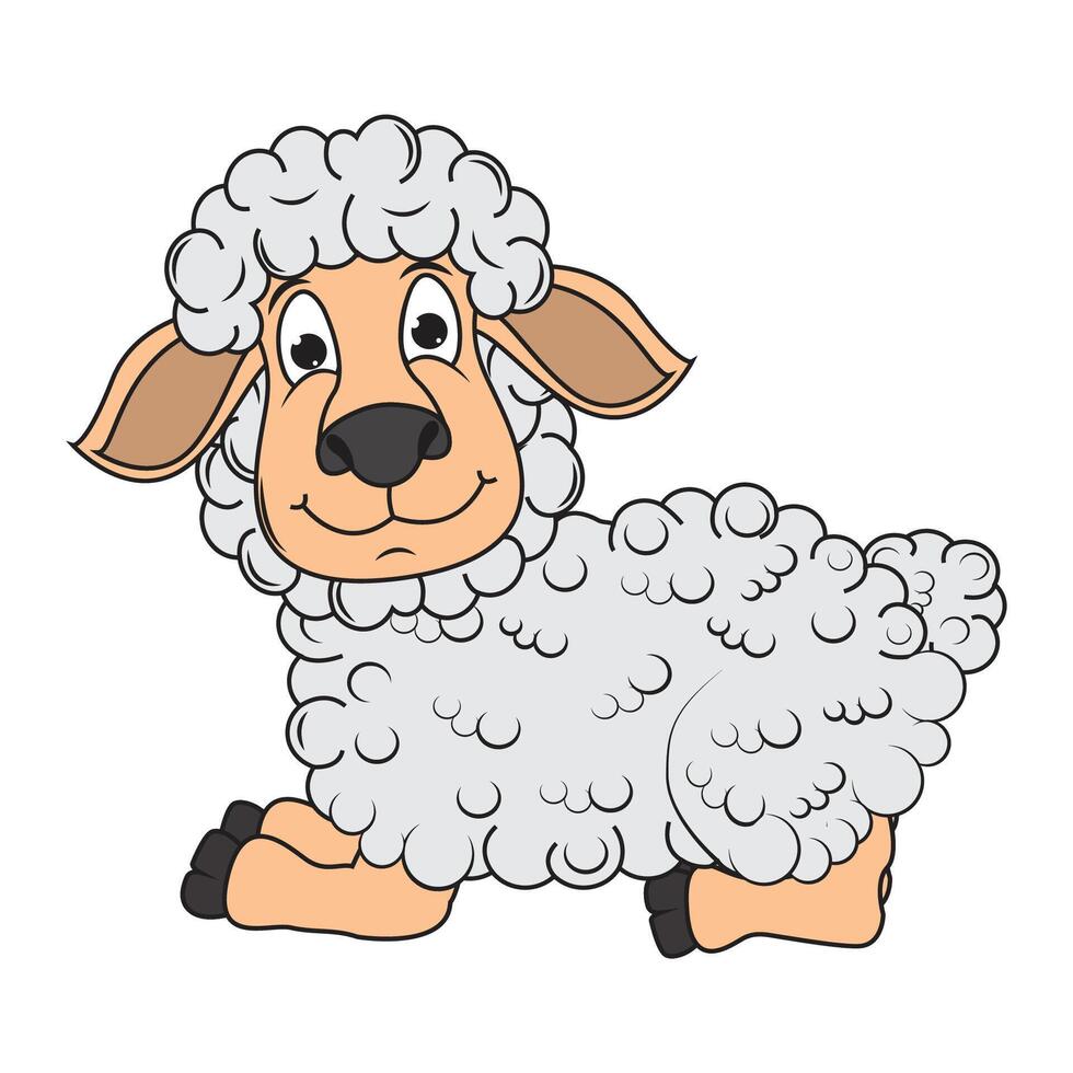 adorable sheep cartoon vector