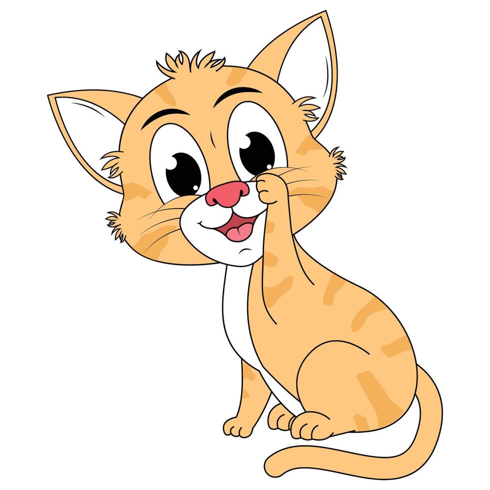 funny cat cartoon design vector