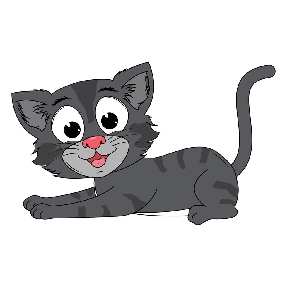 cute cat cartoon simple illustration vector