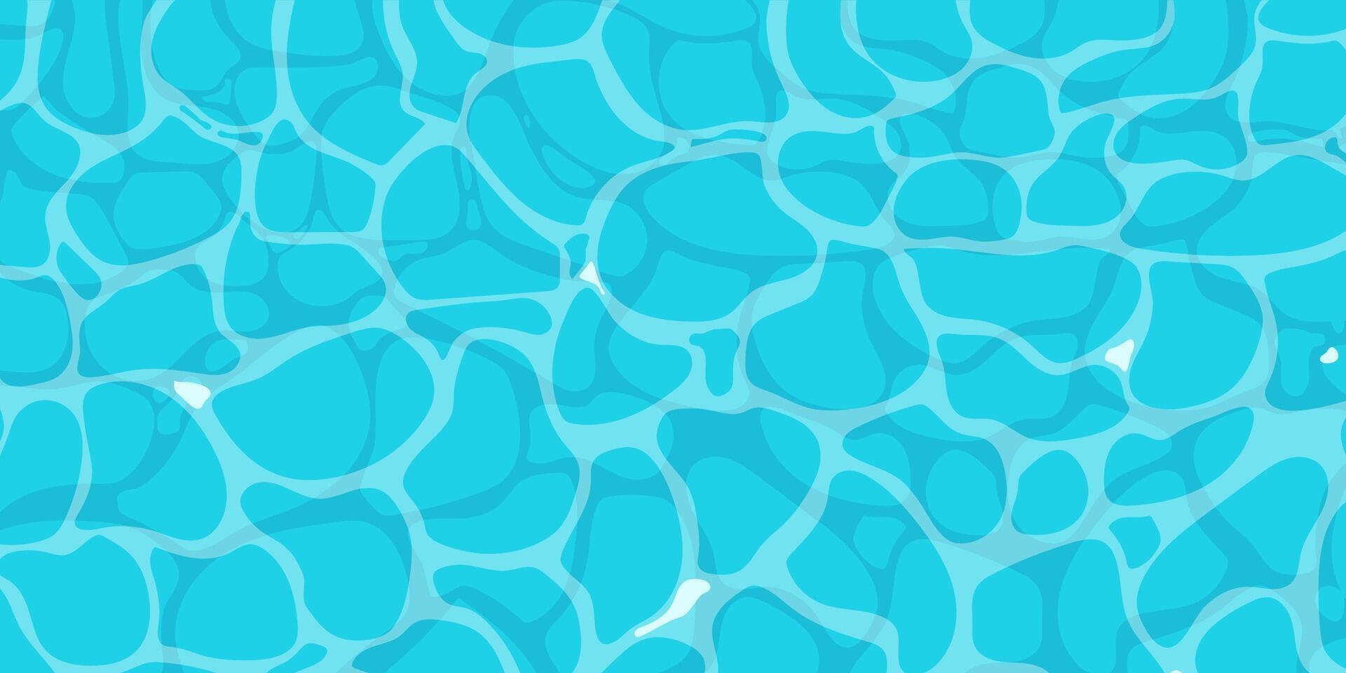 Beach ocean water ripple surface with sunlight reflections in cartoon style game texture top view vector