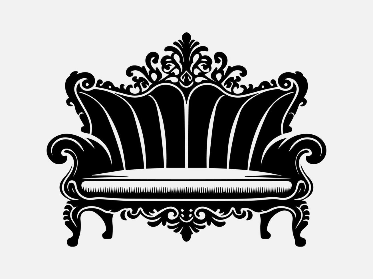 Artistic Sofa Furniture Silhouette Illustration for Decor Enthusiasts vector