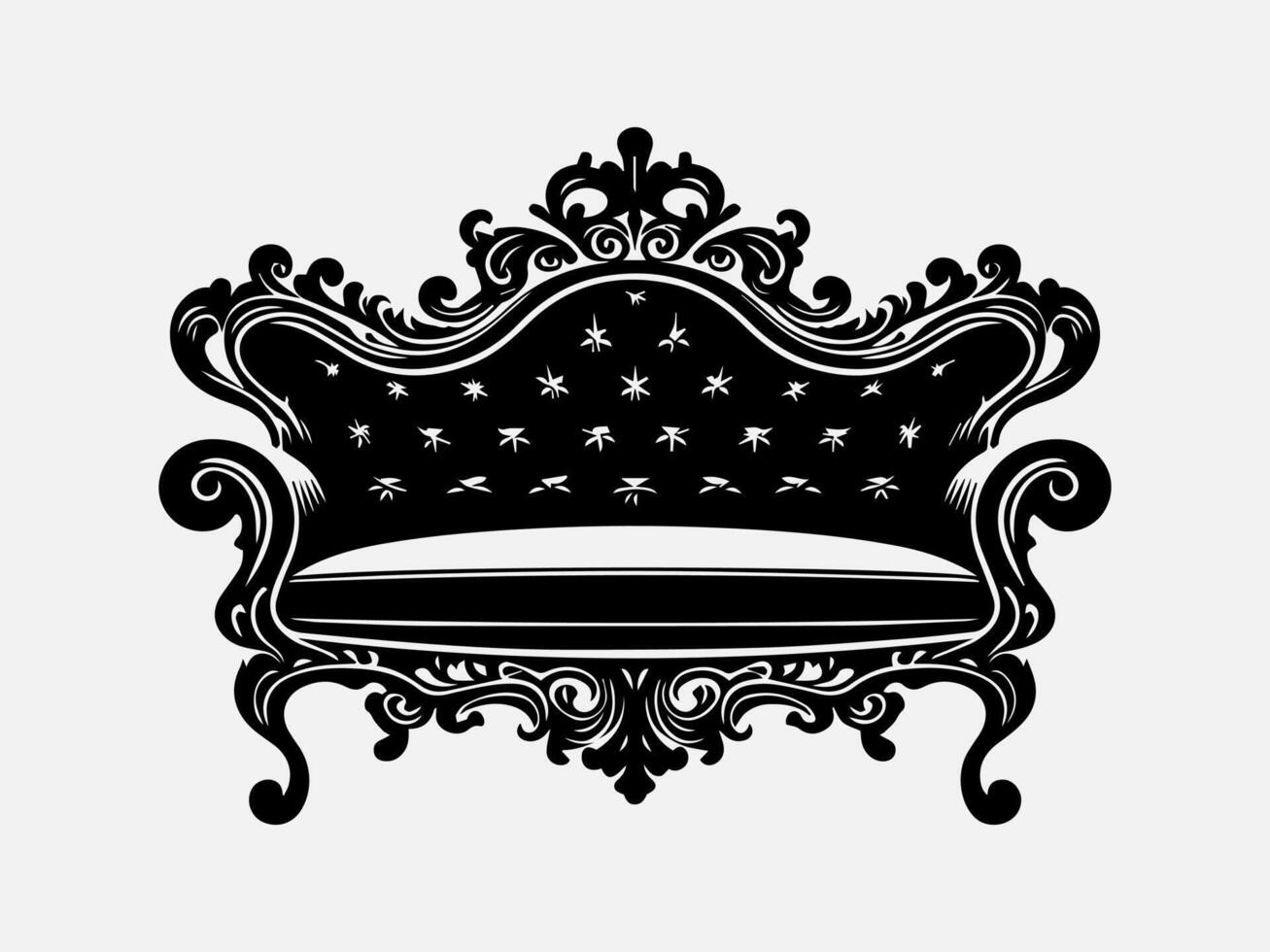 Decorative Sofa Furniture Silhouette Illustration for Creative Spaces vector