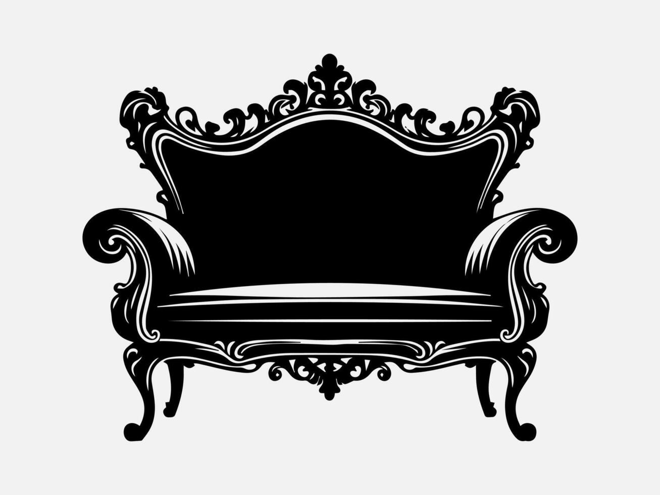 Comfortable Sofa Furniture Silhouette Illustration for Home Themes vector