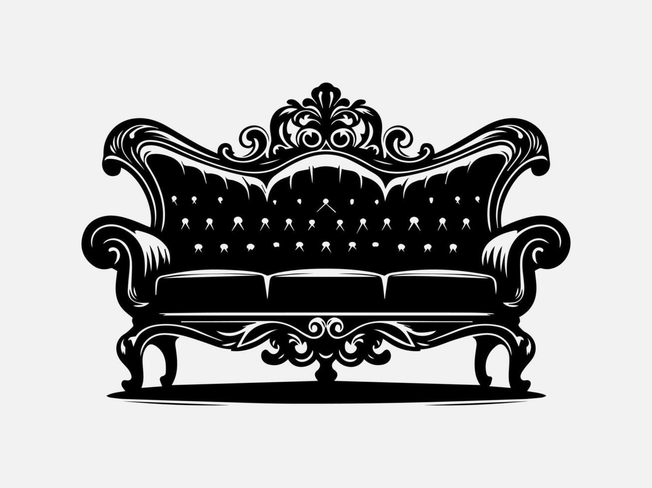 Clean Line Sofa Furniture Silhouette Illustration for Minimalist Spaces vector