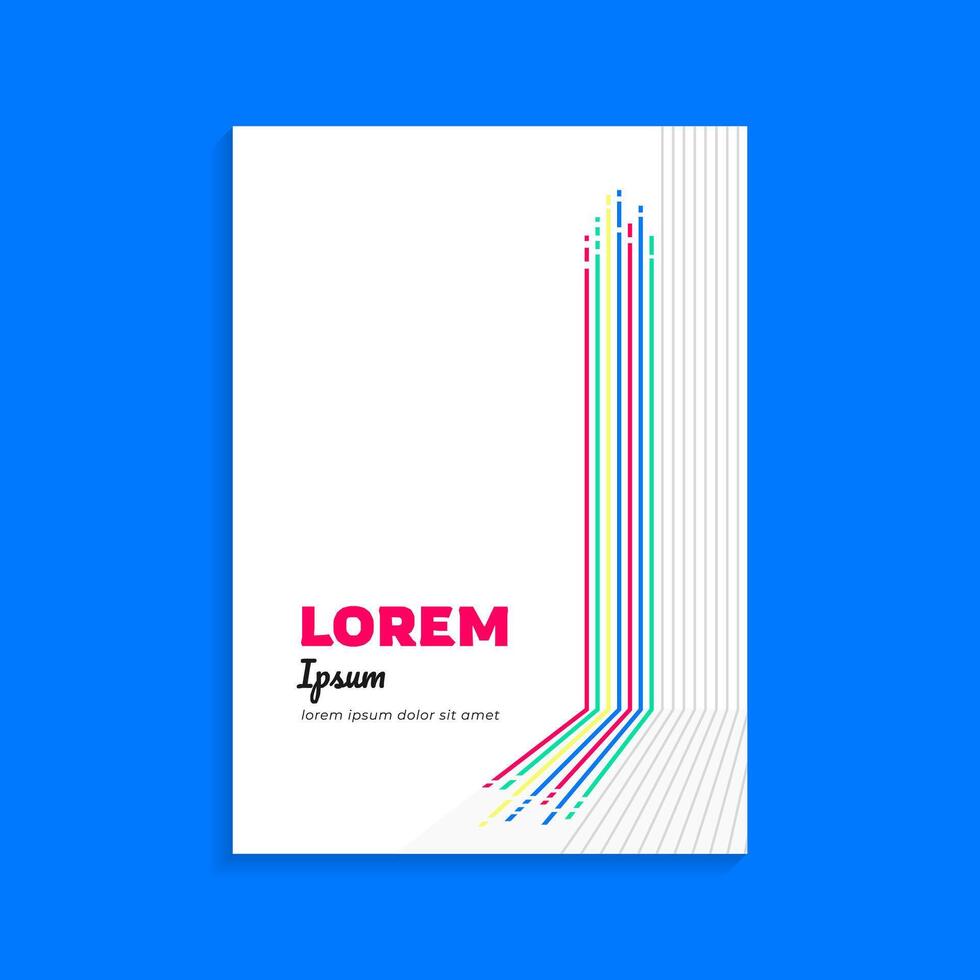 Cover Design with Abstract Line and Stroke Perspective Composition vector