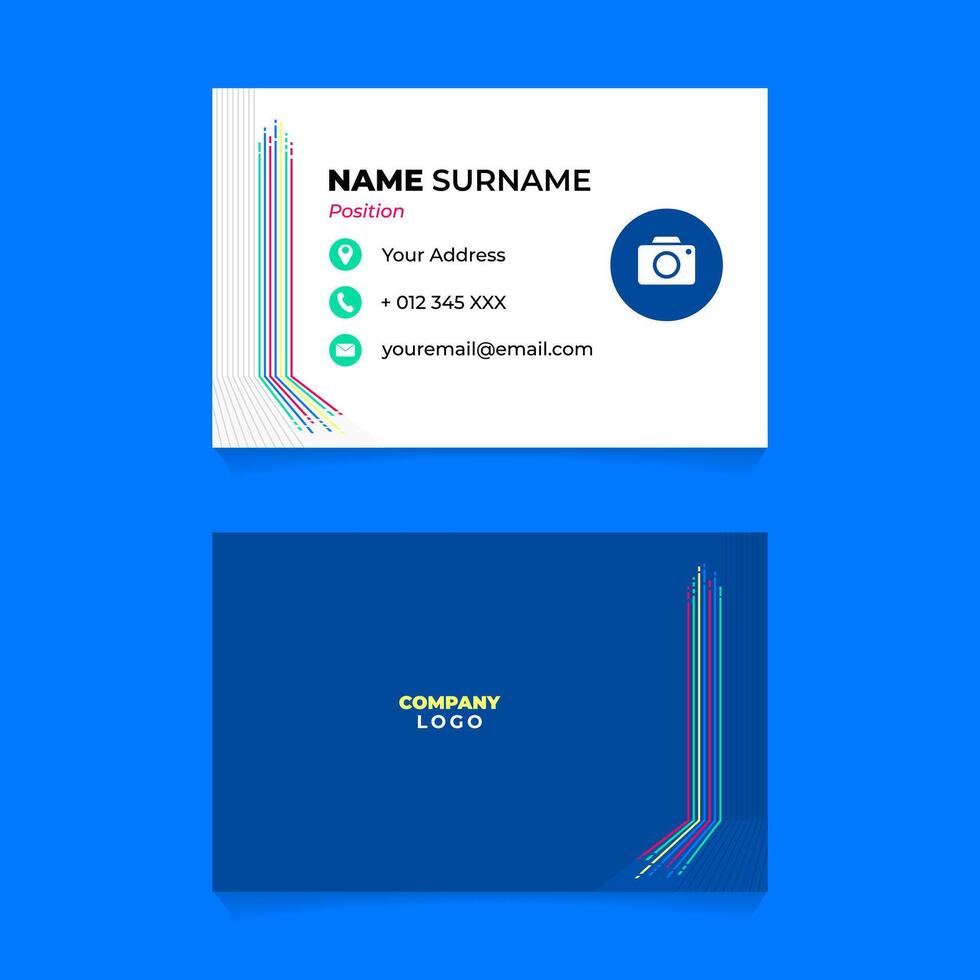 Name Card Design with Abstract Line Composition and Stroke Textured vector