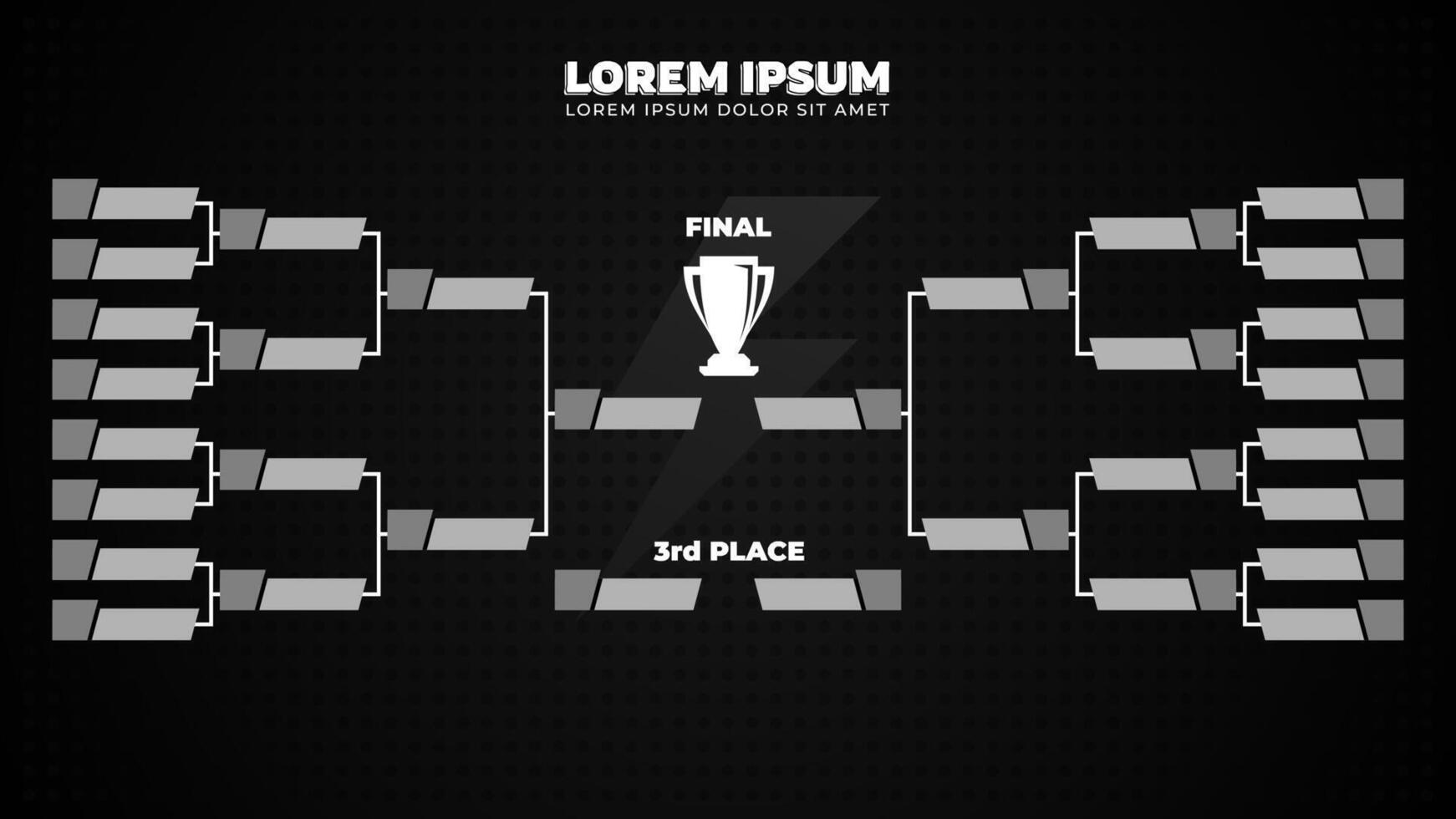 Tournament Bracket with 16 Team for Championship Event vector