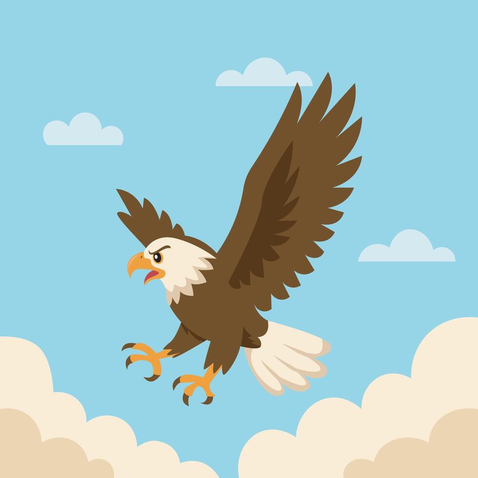 illustration of an Eagle flying in the sky vector