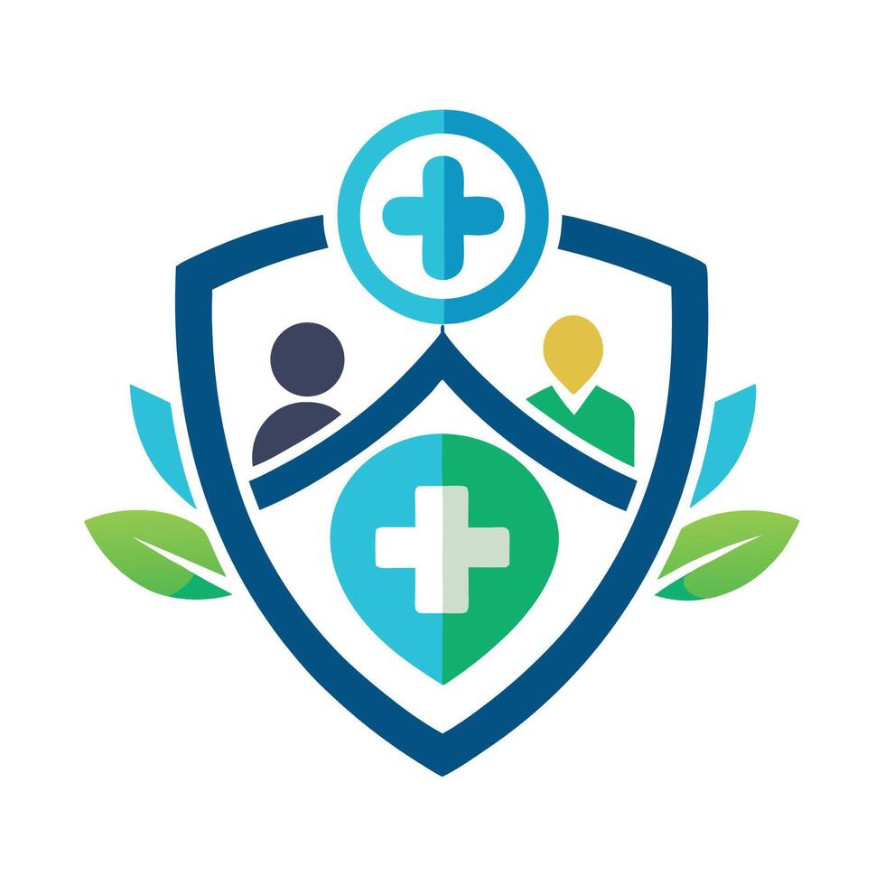 Reliable minimalist logo representing a health insurance provider with symbolic elements emphasizing care and protection vector