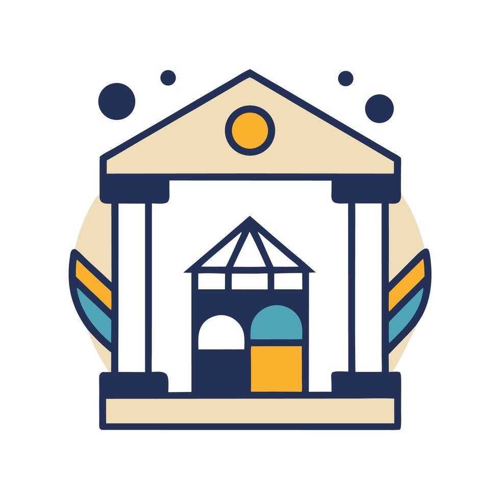 Minimalist logo for contemporary art gallery showcasing diverse exhibitions in an elegant architectural style focused on creativity and inspiration vector